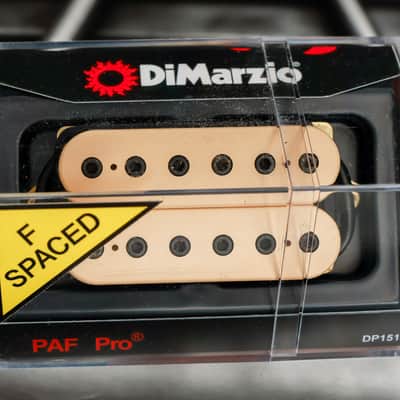 DiMarzio DP151FCR PAF Pro F-Spaced Humbucker - Cream / Black Pole Pieces image 1
