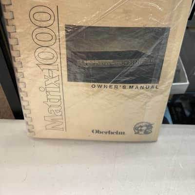 OBERHEIM MATRIX-1000 OWNERS MANUAL Synthesizer Module book (free Shipping) image 1