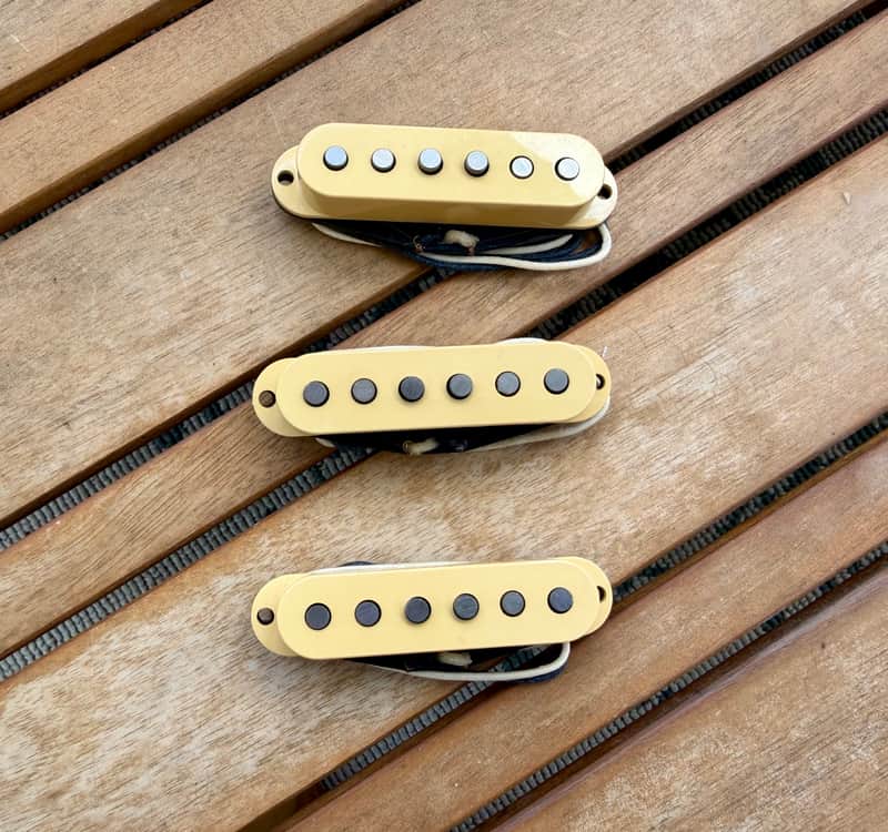 Proper Pickups "Froosh" Handwound Single Coil Stratocaster Pickup Set w/ Treble Bleed & PIO Capacitor—Aged White image 1