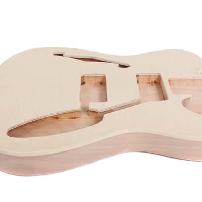 Telecaster Style Electric Guitar Body Semi Hollow, Mahogany Wood image 4