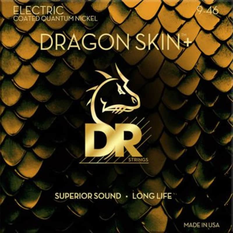 DR Strings - DEQ-9/46 - Dragon Skin+â„¢ - Quantum Nickel Electric Guitar Strings - Medium - 9-46 (DEQ-9/46) image 1