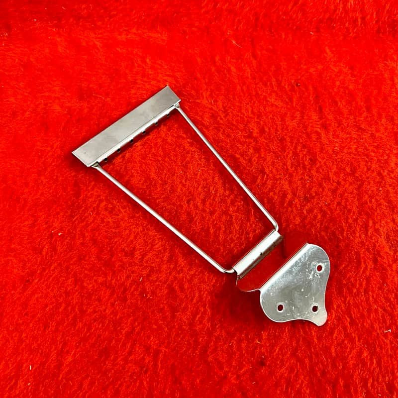 Harmony Silvertone Archtop guitar tailpiece c 1940’s 1950 - Nickel original vintage USA image 1
