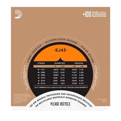 EJ43 Pro-Arté Nylon Light Tension D'Addario image 3
