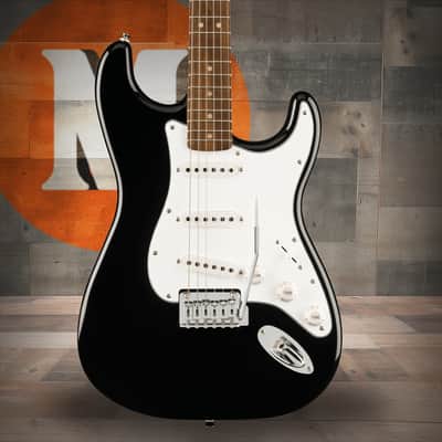 Squier Affinity Series Stratocaster Mustang Micro Pack - Laurel Fingerboard - Black - Gig Bag - HD9 - US - CA - EU - AU - JP image 1