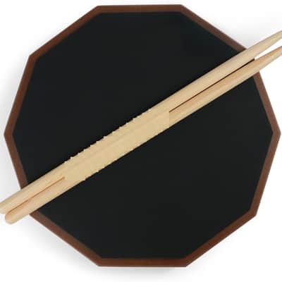 Drum Pad & Premium Drum Sticks, Silent Drum Practice Pad with Pitch Matched Drumsticks, 12 Inch Single Side Practice Drum Pad image 1
