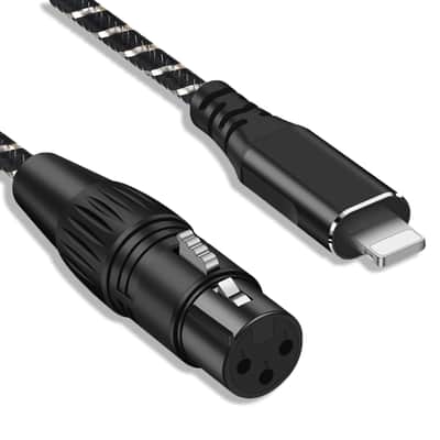 XLR to i Phone Microphone Cable,6.6FT XLR Female to Light ning Microphone Cable for Dynamic Microphones or Recording Karaoke Sing,Compatible with i-Phone 14/13/12 pro max,i-Pad 9/8/7 image 1
