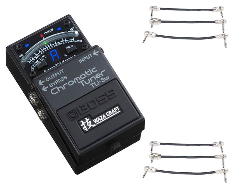 Boss TU-3W Chromatic Tuner WAZA CRAFT + 2x Gator Patch Cable 3 Pack image 1