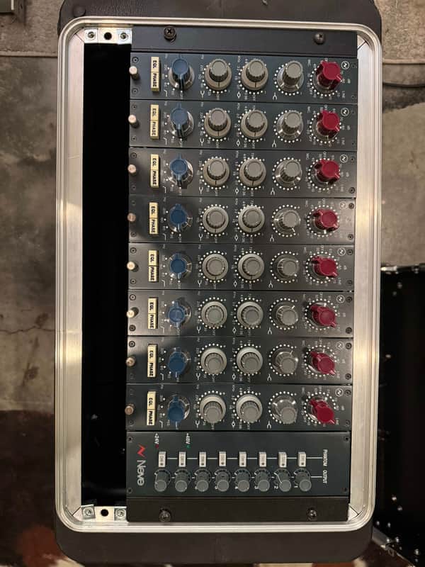 AMS Neve  8 Channel rack with 8 x 1073 (2000s - Blue) and Road Case Package image 1