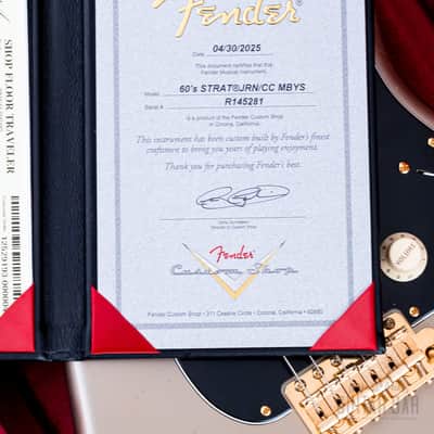 2025 Fender Custom Shop Masterbuilt Yuriy Shishkov ‘60s Stratocaster Shoreline Gold w/ Case, CoA image 17