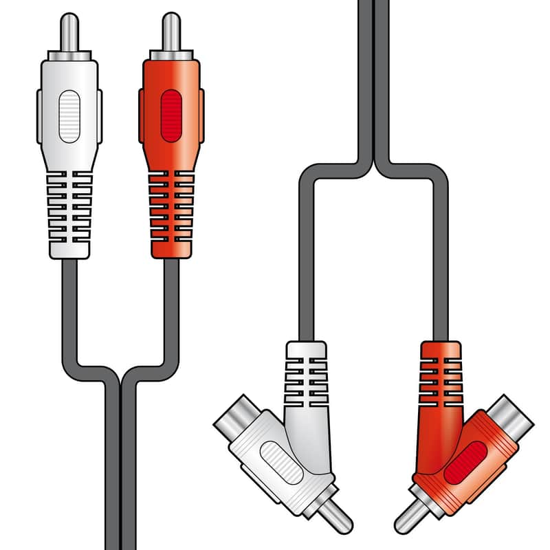 Avlink 2 x RCA plugs to 2 x stackable RCA plugs 1.8m image 1
