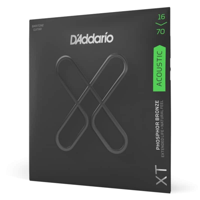 D'Addario XTAPB1670 XT Phosphor Bronze Coated Baritone Acoustic Guitar Strings - .016-.070 Medium image 1