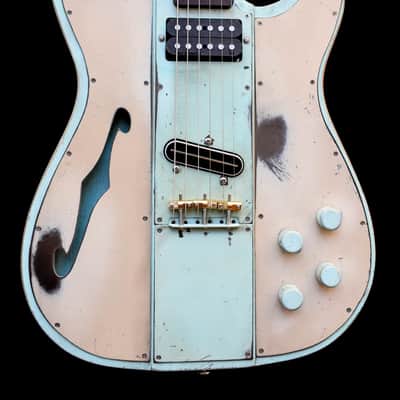 Dax&Co. Ironhorse Deluxe 2022 Aqua/Cream Guitar W/ Hardshell Case & COA! image 1