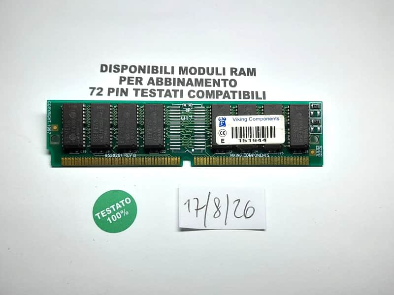 16MB 72-Pin SIMM FPM 60ns RAM Viking GOLD Contacts Siemens Chips - Akai MPC2000XL Korg Trinity E-mu SIMMConn image 1