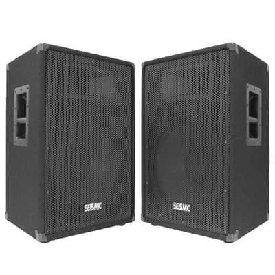 Pair of Premium 15" PA Speakers with two tripod speaker stands - PA/DJ Package image 2