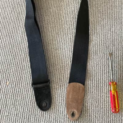 Fender Custom Leather/Poly 2" Guitar Strap 2000 - black image 6