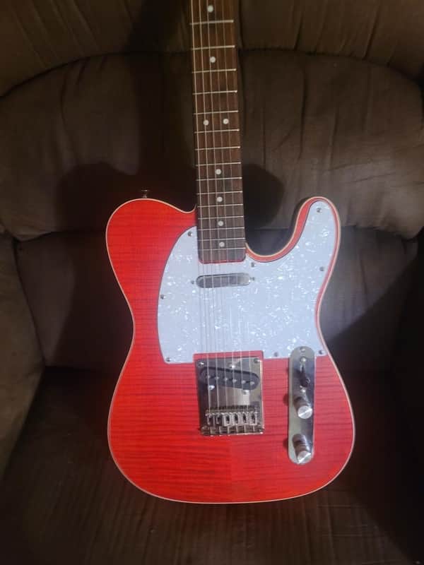 TS Custom Quilt Top Squier Tele Telecaster 2026 - Red quilt top image 1