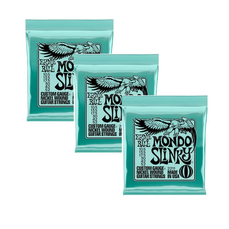 3 Pack of Ernie Ball 2211 Mondo Slinky Electric Guitar Strings image 1