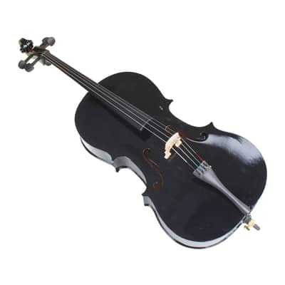 4/4 Wood Cello Bag Bow Rosin Bridge 2020s Black image 19