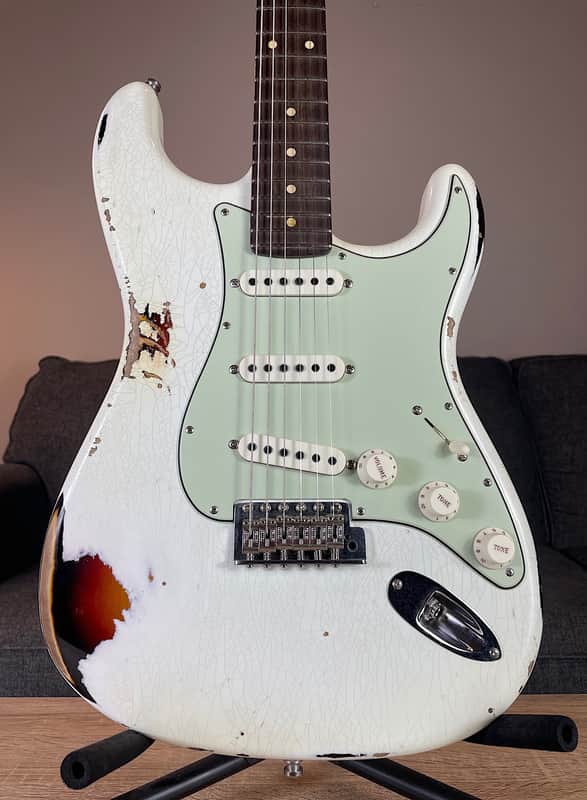 2020 Fender Custom Shop GT11 Relic Stratocaster ~ Olympic White & 3 Color Sunburst image 1