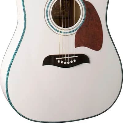 Oscar Schmidt OG2WH-A Dreadnought Acoustic Guitar. White