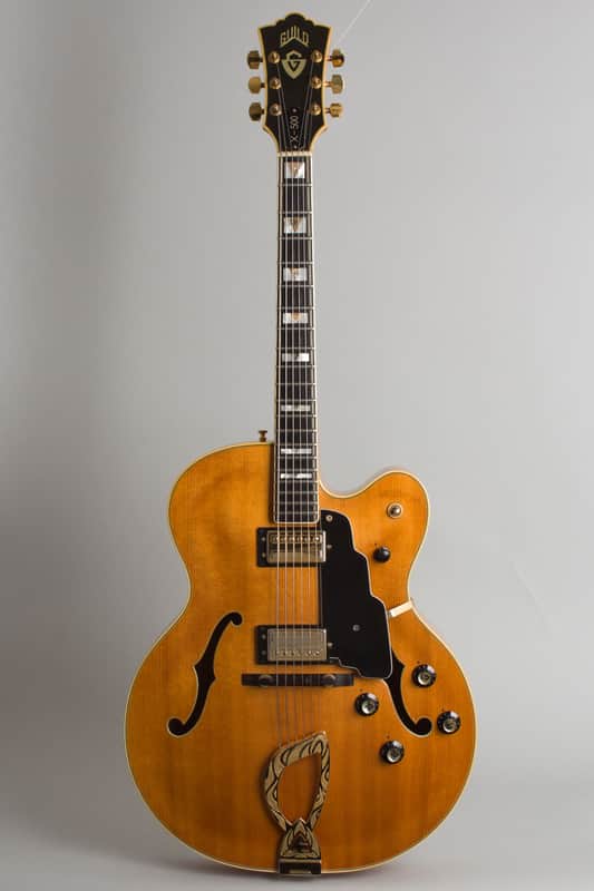Guild X-500 Stuart Arch Top Hollow Body Electric Guitar (1979), ser. #202390, original black hard shell case. image 1