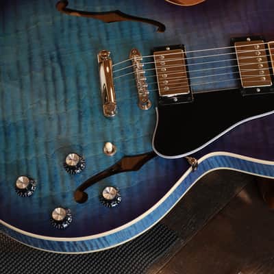 2023 Gibson ES-335 Semi-Hollow Electric Guitar Figured Blueberry Burst + OHSC image 6