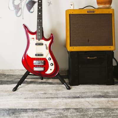 Rare 1965–1966 Teisco Spectrum Series EBX-200 Bass Metallic Red Vintage MIJ Bizarre Bass image 20