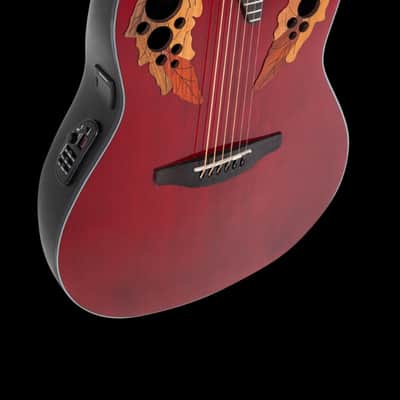 Ovation CE44 Celebrity Series Elite Mid-Depth Acoustic-Electric Guitar Ruby Red image 7
