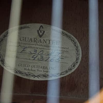 1965 Guild F-30 NT Acoustic Guitar Natural - Hoboken NJ - needs repair image 5