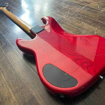 Rare 1980s ESP P-Bass Electric Bass Transparent Red MIJ Japan image 11