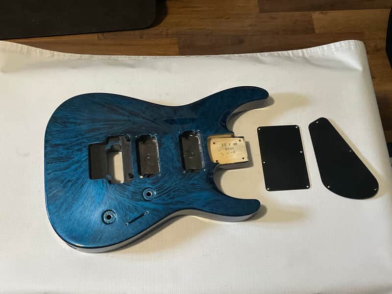 2000's Japan Jackson DKMG Dinky Cobalt Blue Swirl Guitar Body Floyd Ready image 1