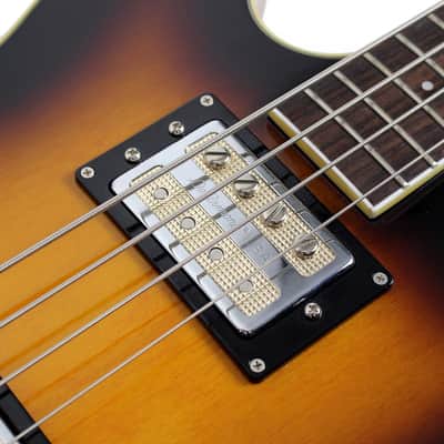 Used DeArmond By Guild Starfire Semi-Hollow Body Bass in Sunburst image 8