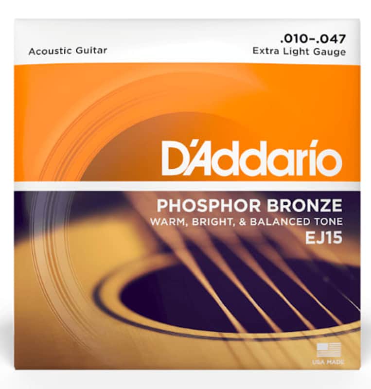 D'Addario EJ15 Phosphor Bronze Acoustic Guitar Strings, Extra Light 10-47 image 1