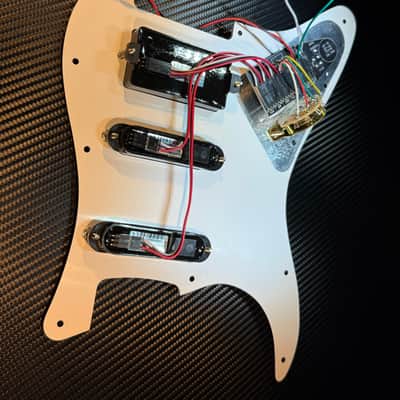EMG SL20 Steve Lukather Pickups HSS on Prewired Loaded Pickguard with battery active electronics, 2010s - Black/Black Pearl image 5