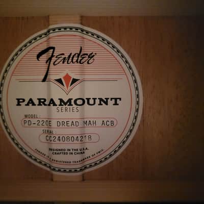 Fender Paramount PD-220E Dread MAH ACB Acoustic Electric Guitar image 12