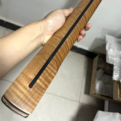Big head 22fret Roasted Flame Maple Electric guitar neck part block inlay Satin image 4