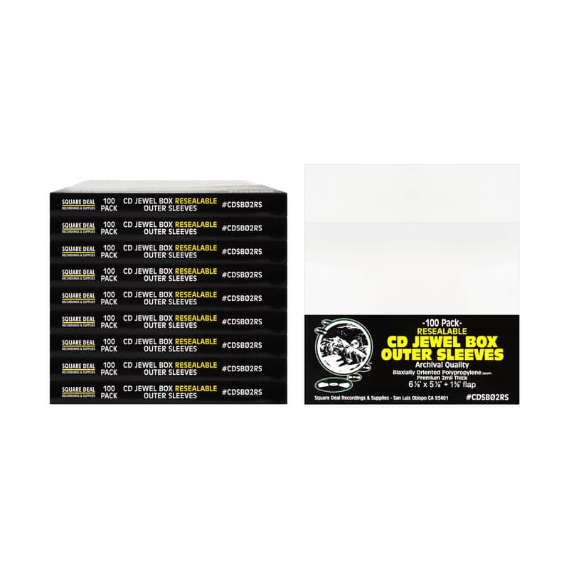 (1000 Sleeves) CD Sleeves - RESEALABLE Premium 2mil Thick - Archival Quality, Crystal Clear - Holds 1 Standard 10.4mm CD Jewel Box image 1