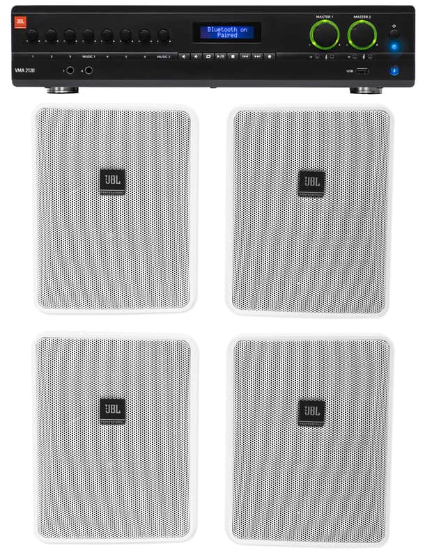 JBL VMA2120 2-Channel/Restaurant 2-Channel Amplifier+(4) JBL 5.25" Wall Speakers image 1