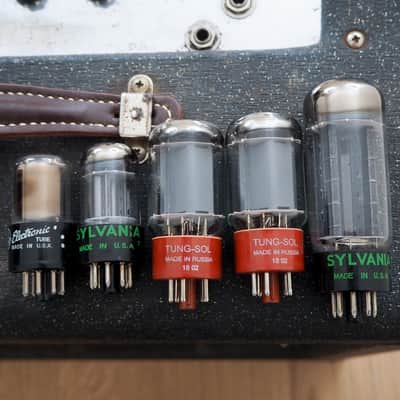 1960 Ampeg Guitaramp 518 Dolphin Special Vintage Tube Amp 1x12 Navy Random Flair image 20