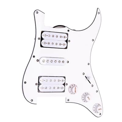 Stratocaster Style Loaded HSH Pickguard and Pickup, White image 1