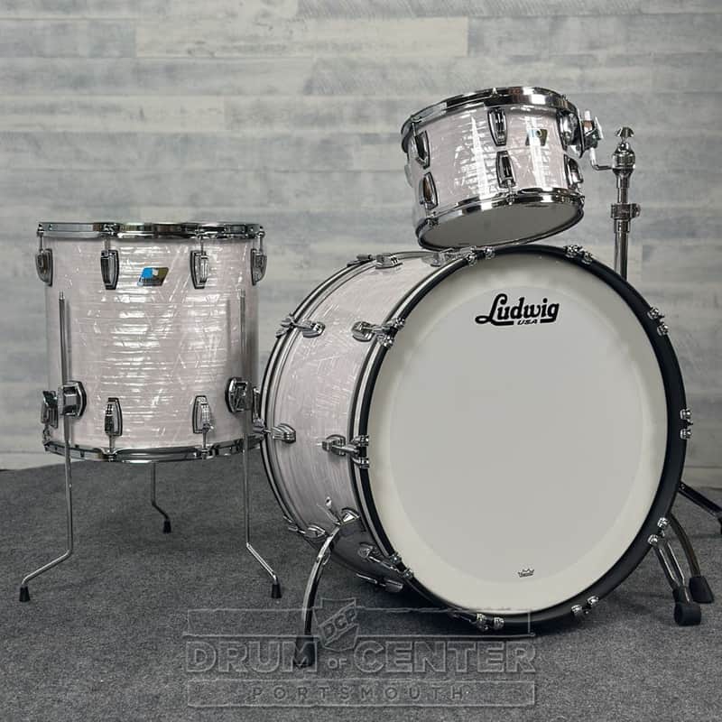 Ludwig Classic Maple "Super 70s" 3pc Drum Set 24/13/16 70s White Marine Pearl - DCP Exclusive! image 1