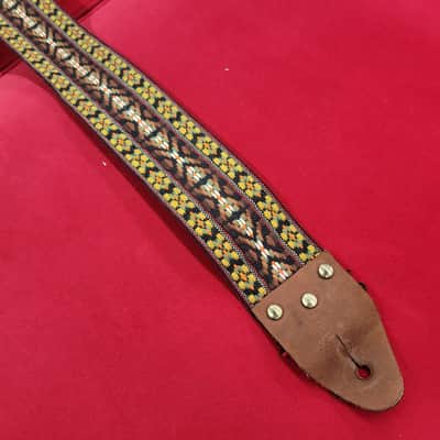 Vintage Ace/Bobby Lee style Woven Strap - Brown/Yellow image 2