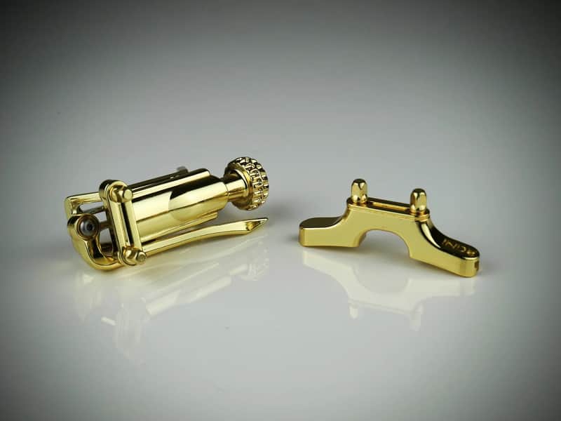INDe SB1 Snare Strainer and Universal Butt Plate Set - Brass Plated image 1