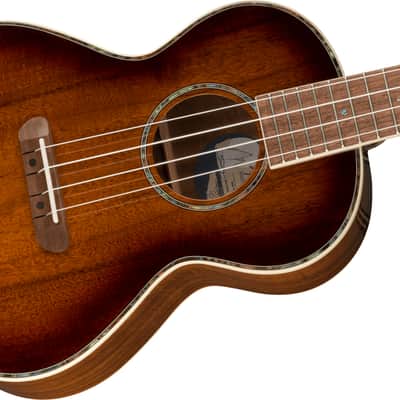 Fender Montecito Tenor Ukulele Walnut FB Shaded Edge Burst with Bag image 4