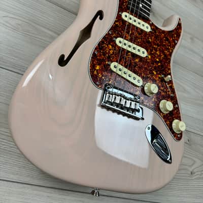 Fender Limited Edition American Professional II Stratocaster Thinline, Transparent Shell Pink image 3