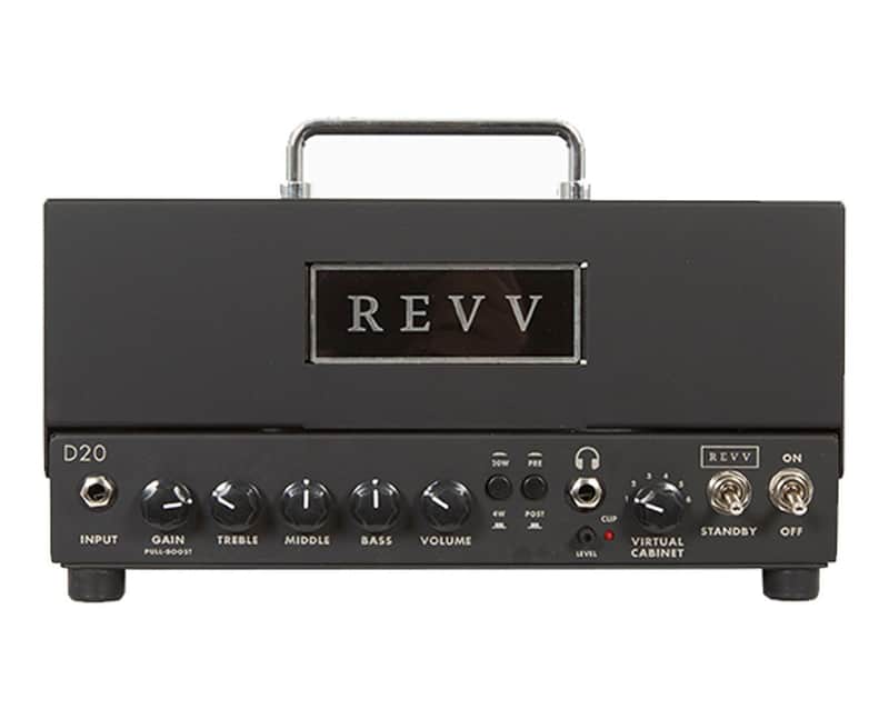 REVV D20 20-Watt Guitar Amp Head with Two Notes Torpedo-Embedded Reactive Load & Virtual Cabinets - Black image 1