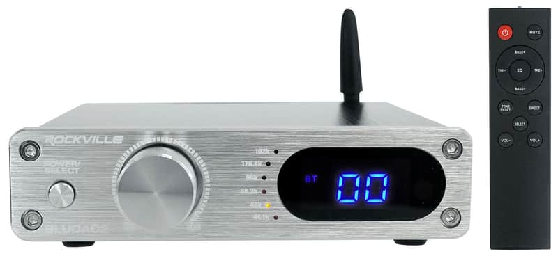 Rockville BLUDAC2S Hi-Res 192K Amplifier Home Bluetooth Receiver Optical/Sub Out image 1