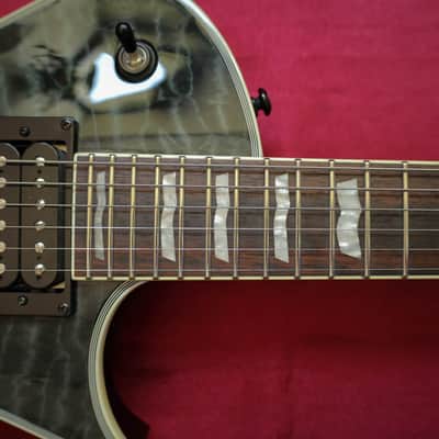 ESP LTD EC-1000 Piezo with Rosewood Fretboard 2017 - See Thru Black image 7