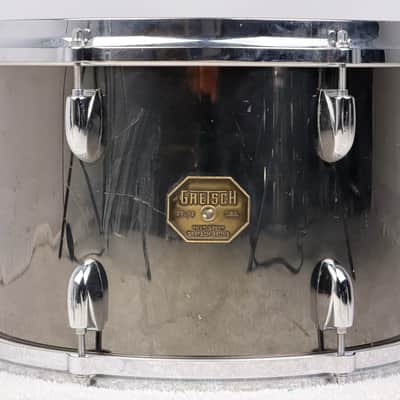 Gretsch 22/12/13/16" 70's Stop Sign Badge Drum Set - Black Mirror Chrome image 9