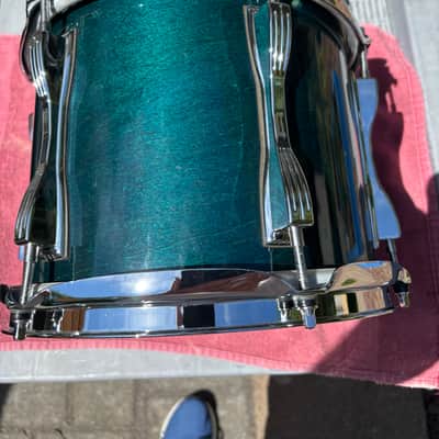 REVERB DEAL Rare Ludwig Classic Maple Blue Green Lacquer 10" Tom image 6